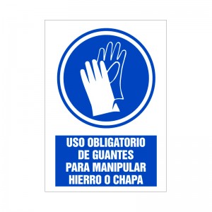 Uso obligatorio de guantes para manipular hierro o chapa